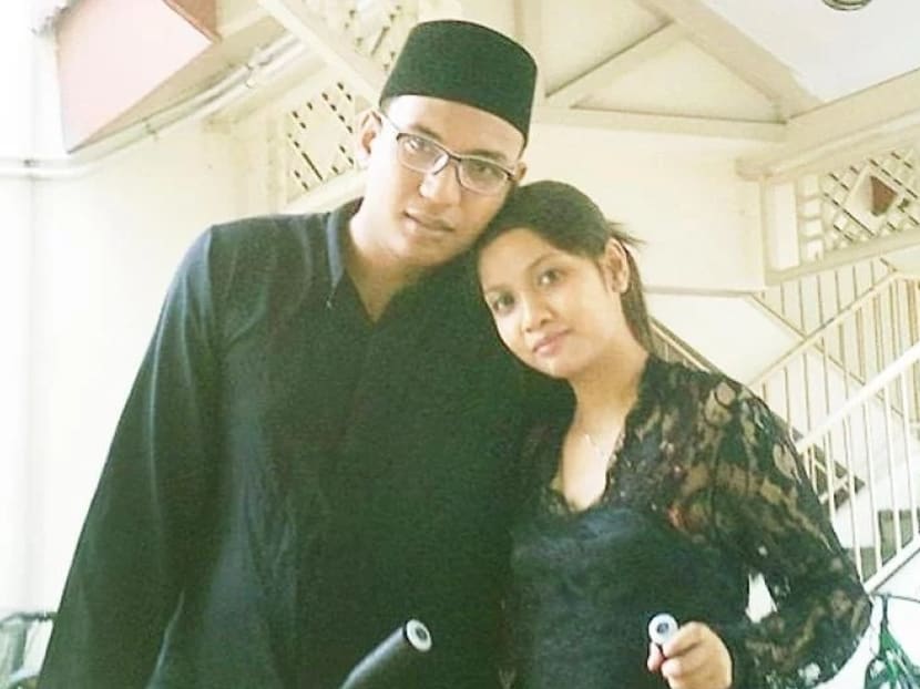 Ridzuan Mega Abdul Rahman (left) and his wife Azlin Arujunah.
