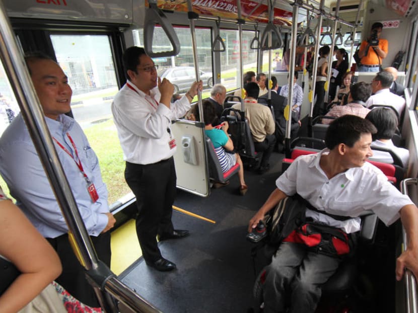 A wheelchair-accessible SMRT bus. TODAY file photo