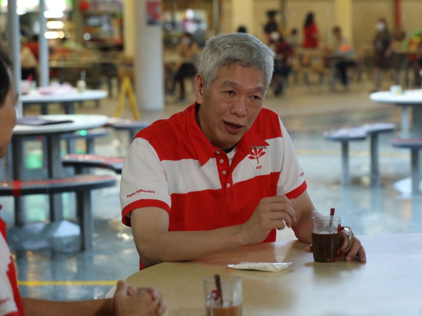 Mr Lee Hsien Yang at a Progress Singapore Party breakfast meeting at Tiong Bahru Market on Wednesday (June 24) morning.
