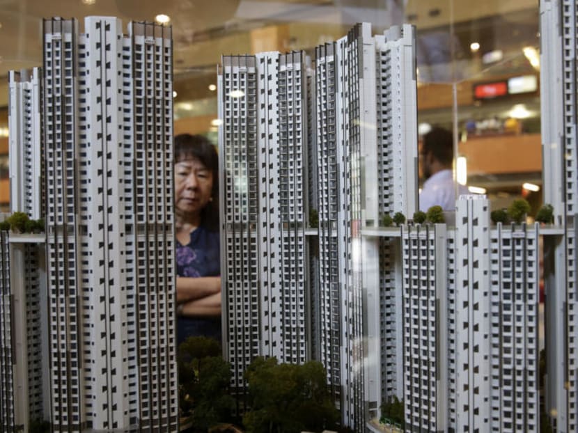 A model of the BTO flats at the HDB Hub. TODAY file photo.