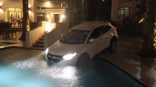 Gojek driver jailed for driving into condominium pool, ignoring passenger and security guards