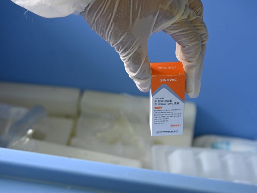 A Sinovac Covid-19 vaccine vial in Manila. A Sinovac Covid-19 vaccine vial in Manila.