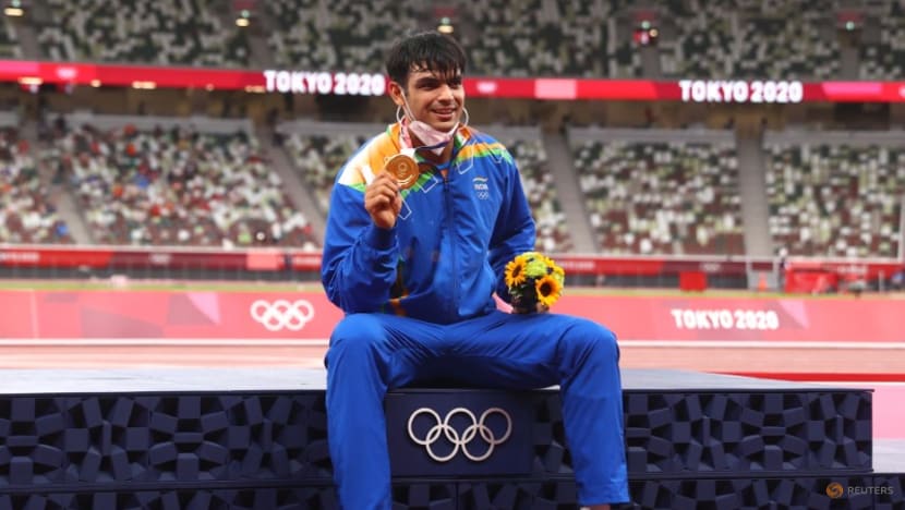 Olympics-Athletics-Chopra spears India's first gold, relay relief for US men Olympics-Athletics-Chopra spears India's first gold, relay relief for US men