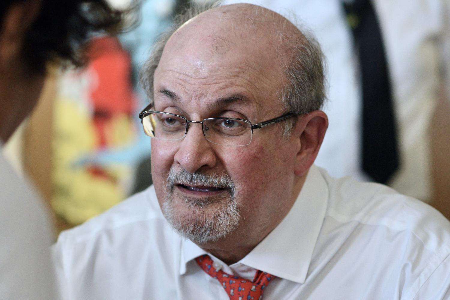 Author Salman Rushdie at a signing session in France in 2018. Author Salman Rushdie at a signing session in France in 2018.