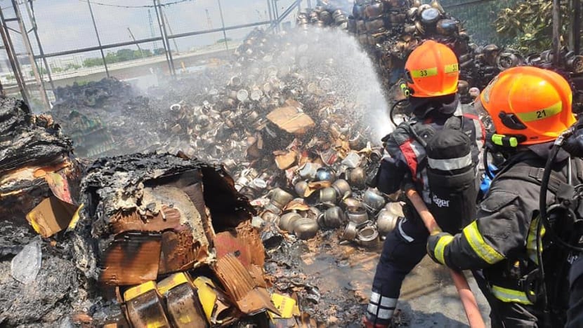 40 firefighters tackle raging blaze at Kim Chuan Drive warehouse