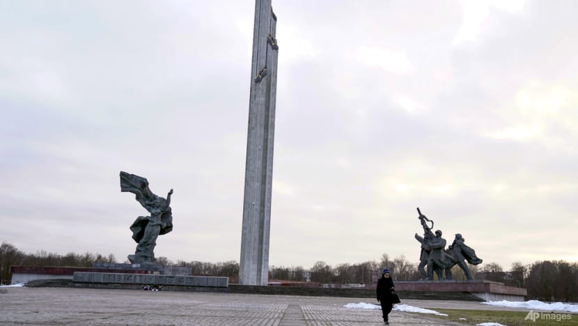 Soviet-era monument's iconic obelisk comes down in Latvia Soviet-era monument's iconic obelisk comes down in Latvia