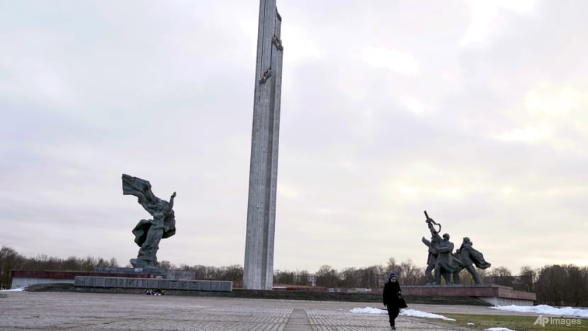 Soviet-era monument's iconic obelisk comes down in Latvia