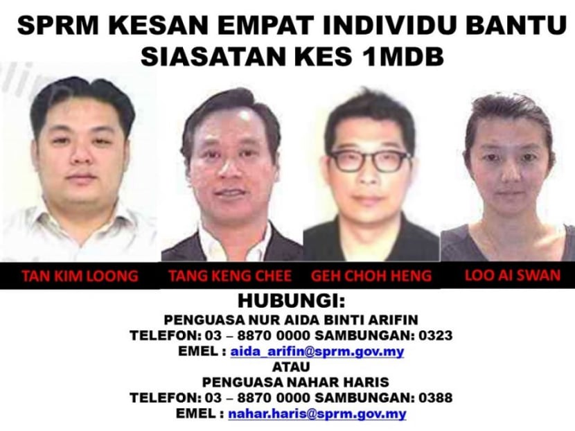 The four – Tang Keng Chee, Loo Ai Swan, Geh Choh Heng and Tan Kim Loong – may not enjoy Low’s infamy but have been on the wanted list of the Malaysian Anti-Corruption Commission for a long time. The four – Tang Keng Chee, Loo Ai Swan, Geh Choh Heng and Tan Kim Loong – may not enjoy Low’s infamy but have been on the wanted list of the Malaysian Anti-Corruption Commission for a long time.