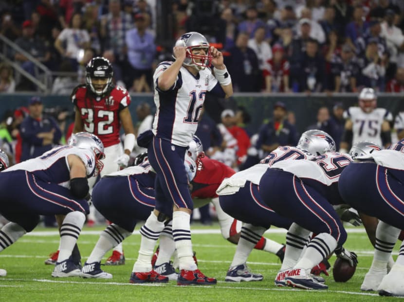Tom Brady shouting out a play call during the New England Patriots' unprecedented overtime comeback victory against the Atlanta Falcons in Super Bowl LI, at NRG Stadium in Houston on Feb 5. Photo: New York Times.