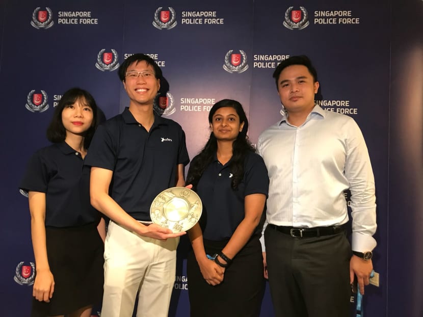 Staff from Xfers, a payment processing firm at an appreciation ceremony by the police. The Singapore-based payment processing company had reacted swiftly and collaborated with the Police to prevent the movement of illicit funds through the use of their platform.