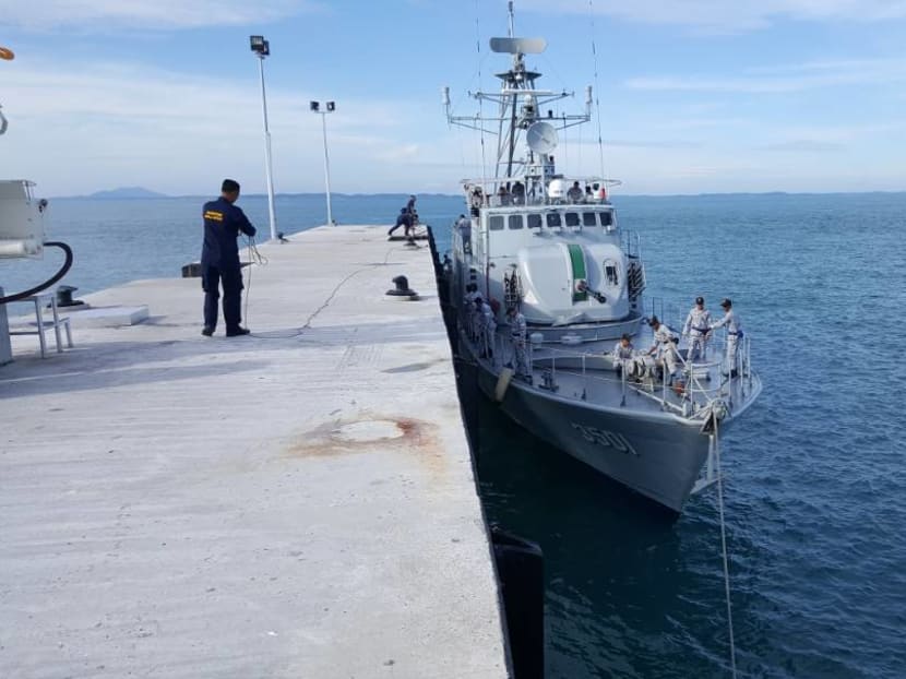Missile-capable fast-attack craft Perdana docking at Abu Bakar Maritime Base. Source: Twitter/Chief of Navy - PTL