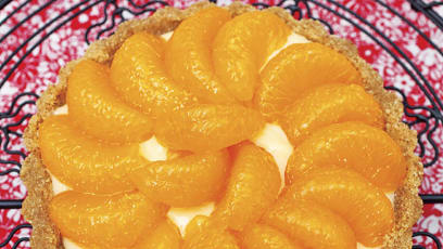 Easy No-Bake Mandarin Orange Custard Tart For Chinese New Year