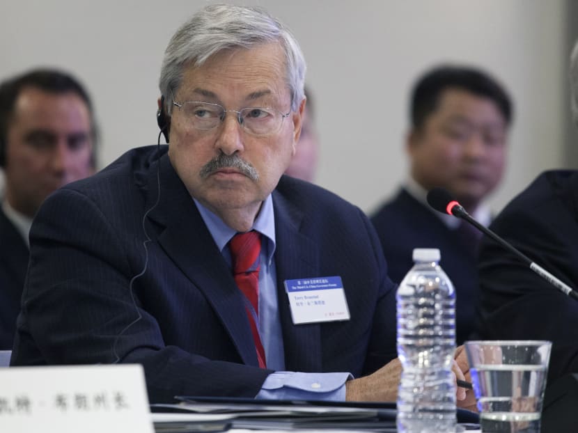 This file photo taken on Sep 18, 2015 shows Governor Terry Branstad of Iowa attending a meeting with Chinese President Xi Jinping and four other United States governors to discuss clean technology and economic development in Seattle, Washington. Photo: AFP