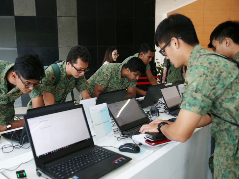 The career fair is aimed at NSFs in the last three to six months of service. Photo: Koh Mui Fong