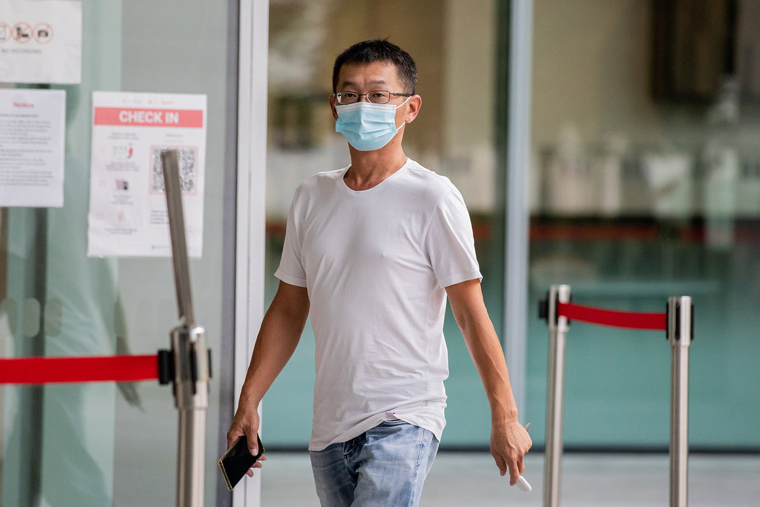 Lim Chee Yong arriving at the State Courts on Feb 15, 2022. Lim Chee Yong arriving at the State Courts on Feb 15, 2022.