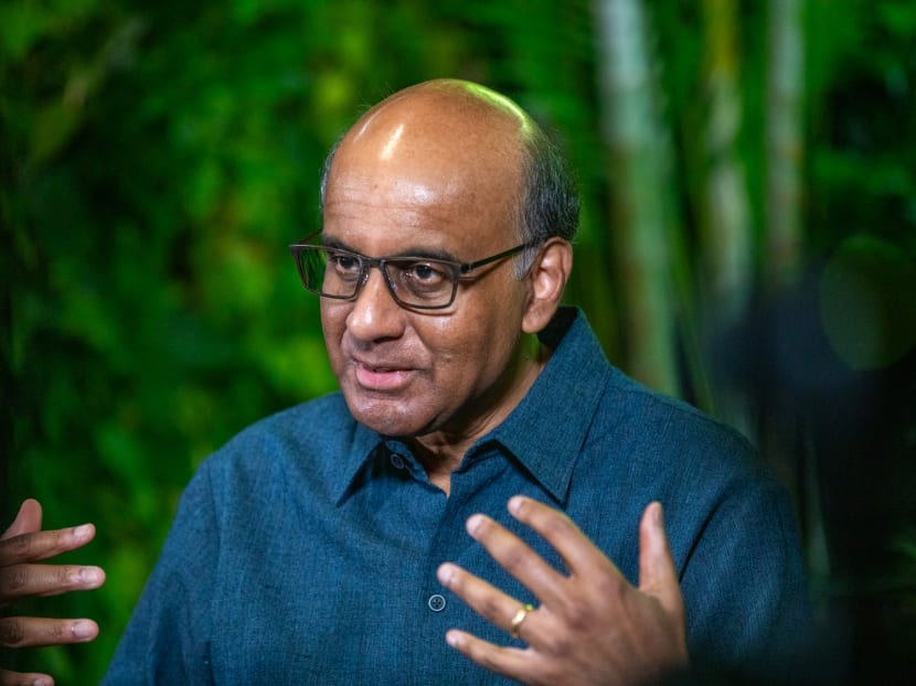 Mr Tharman Shanmugaratnam during an interview with the media on Aug 16, 2023. Mr Tharman Shanmugaratnam during an interview with the media on Aug 16, 2023.