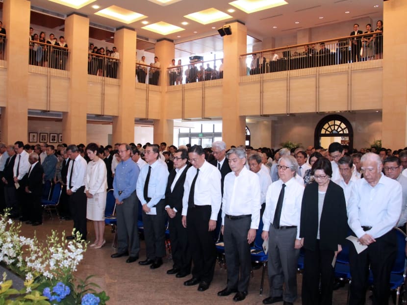 Joined MFA staff observed a minute's silence as they paid tribute to Mr S R Nathan on Wednesday (Aug 24). Photo: MFA