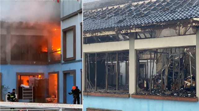 芽笼峇鲁第70A座店屋失火 舞蹈学校被烧毁