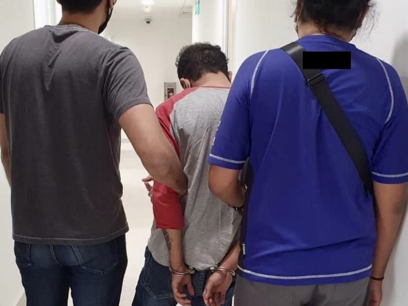 Officers from the Central Narcotics Bureau raided the hideout of a 29-year-old Singaporean man, who was the passenger in the car chase along Canberra Street on Sept 12, 2020.