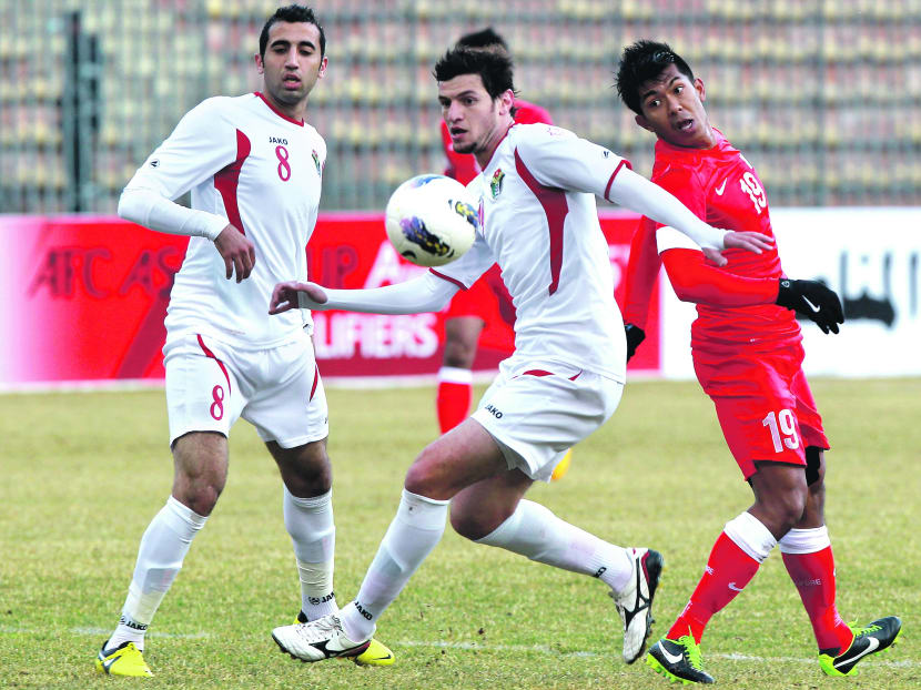 Singapore lost 4-0 to Jordan during the 2015 AFC Asian Cup qualifying match in February. Photo: Reuters