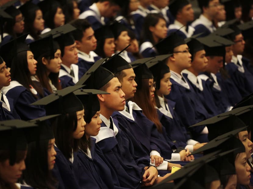 NUS Business School graduates at their commencement ceremony. TODAY file photo