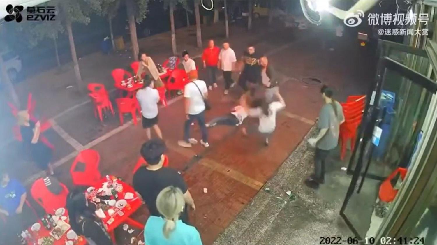 Footage of a group of men assaulting four women at a barbecue restaurant in Tangshan, east of the capital Beijing, was shared widely online, renewing debate about violence against women in China.