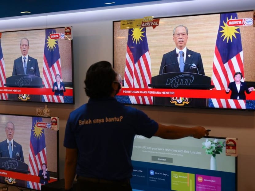 Malaysian Prime Minister Muhyiddin Yassin announcing his resignation on television on Aug 16, 2021. Malaysian Prime Minister Muhyiddin Yassin announcing his resignation on television on Aug 16, 2021.