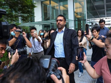 Workers' Party leader Pritam Singh leaving the State Courts, March 19, 2024.