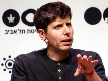 FILE PHOTO: Sam Altman, CEO of Microsoft-backed OpenAI and ChatGPT creator speaks during a talk at Tel Aviv University in Tel Aviv, Israel June 5, 2023. REUTERS/Amir Cohen