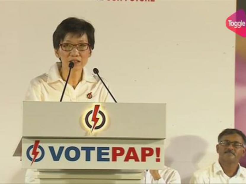 Minister Grace Fu at the PAP rally on April 29, 2016.