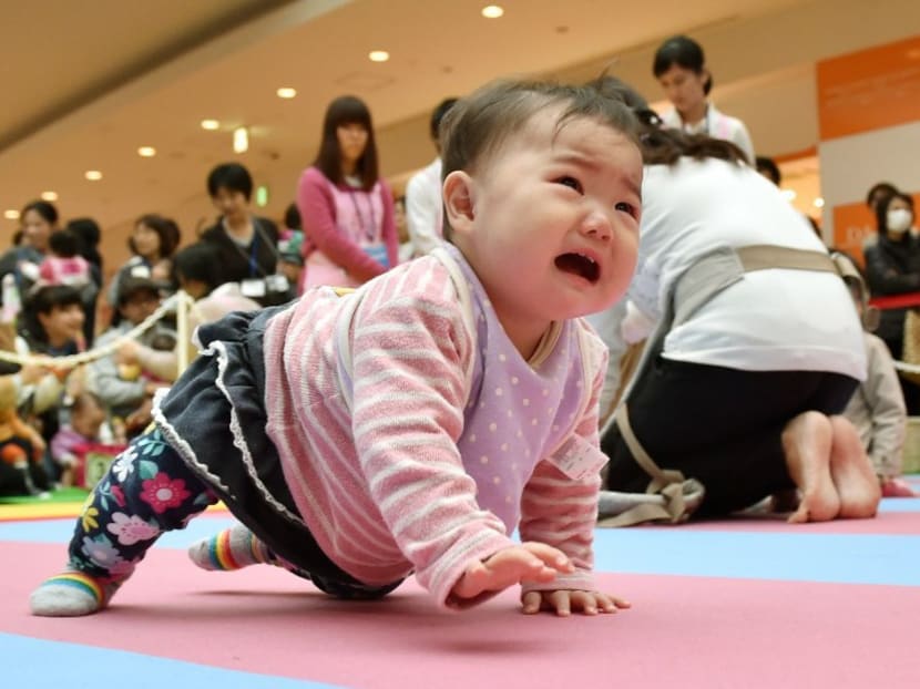 Babies crawl, and bawl, to finish line in Japan race