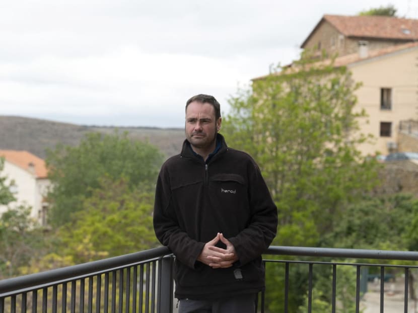 Allepuz' mayor Ignacio Martinez poses during an interview with AFP in Allepuz, near Teruel, northeastern Spain, on May 16, 2023, ahead of Spain's local and regional polls