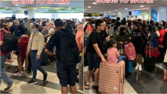 疑渡轮延误 港湾中心渡轮码头除夕挤满人
