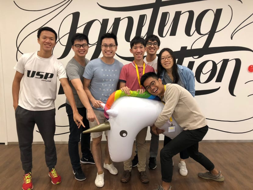 The author (fourth from left), seen here with Treatsure co-founder Kenneth Ham (third from left) and other colleagues, says one lesson he learns from running a business is to be humble and not to grumble. The author (fourth from left), seen here with Treatsure co-founder Kenneth Ham (third from left) and other colleagues, says one lesson he learns from running a business is to be humble and not to grumble.