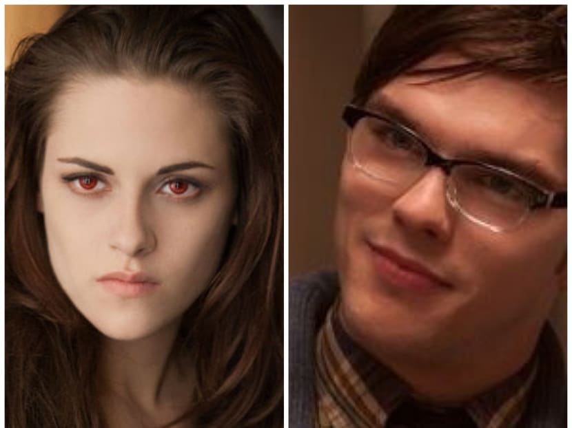 Kristen Stewart (left) from Twilight and Nicholas Hoult from X-Men: First Class.