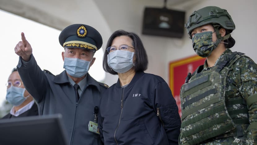 Taiwan's Tsai visits base as China protests US ship passage Taiwan's Tsai visits base as China protests US ship passage