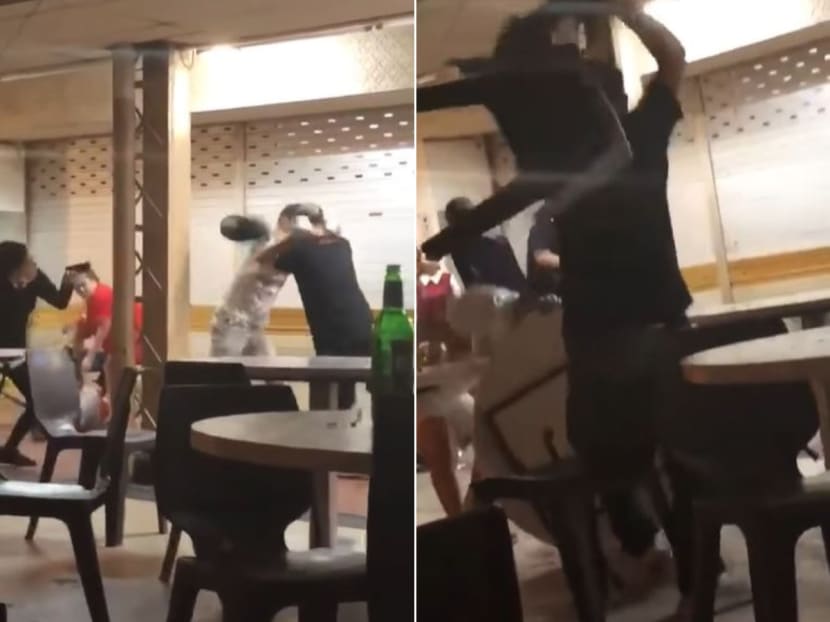 In a video of the incident posted on Facebook, several people can be seen scuffling with each other and shouting at a coffee shop.