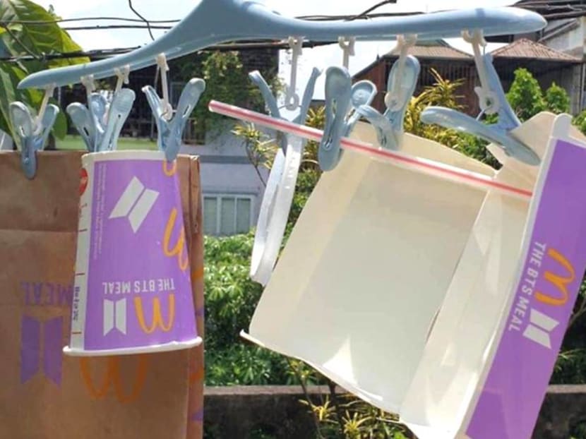 Malaysian fans wash, dry and enshrine packaging of McDonald's BTS Meal Malaysian fans wash, dry and enshrine packaging of McDonald's BTS Meal
