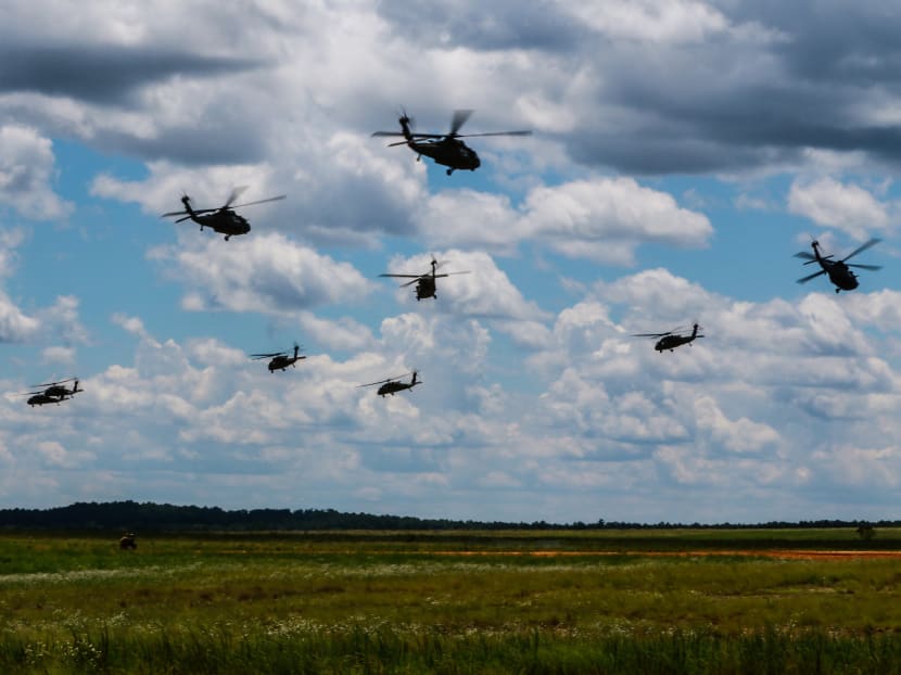 Paratroopers assigned to the 82nd Airborne Division participate in a drill in May last year. A similar exercise was conducted last month as part of a standard training but the scope and timing of it suggest a renewed focus on getting the US' military prepared for any eventualities with North Korea. Photo: Reuters