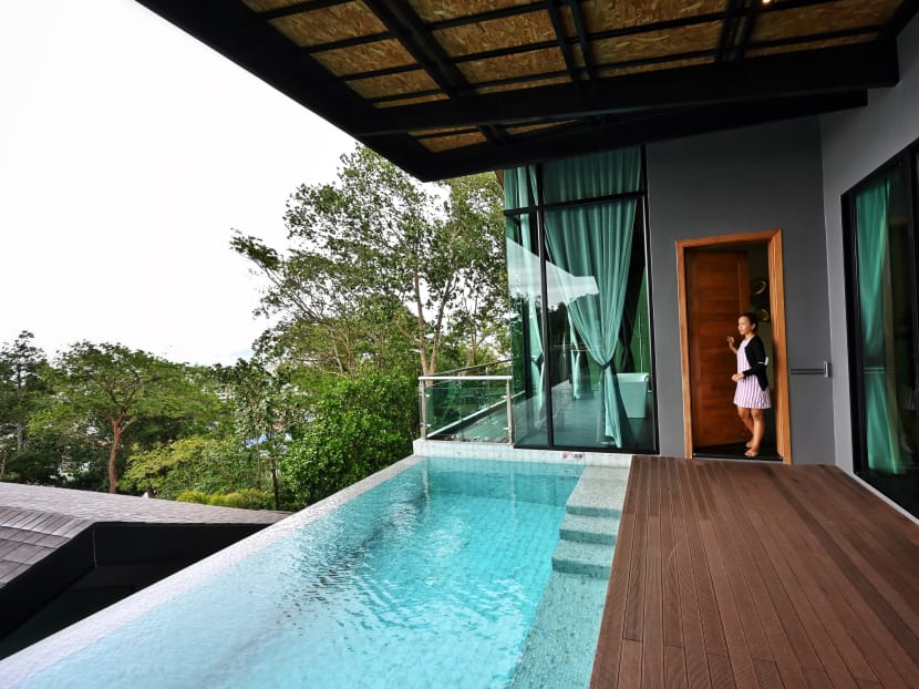 This photo taken on Oct 3, 2020 shows a villa that has been converted for use as an alternative state quarantine (ASQ) room for incoming overseas tourists at The Senses Resort on Patong beach in Phuket.