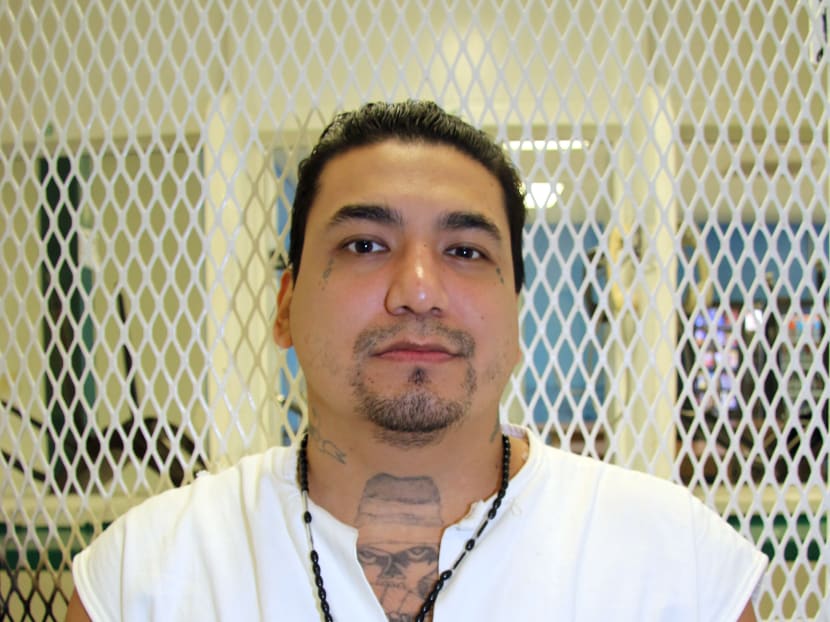 Death row inmate Juan Garcia is photographed in a visiting cage on Sept 2, 2015, at the Texas Department of Criminal Justice Polunsky Unit near Livingston, Texas. Photo: AP