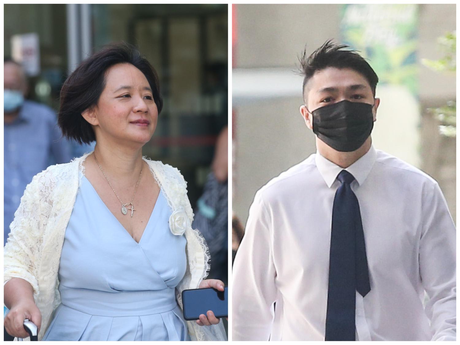 Iris Koh (left) and Jipson Quah at the State Courts on July 27, 2022.