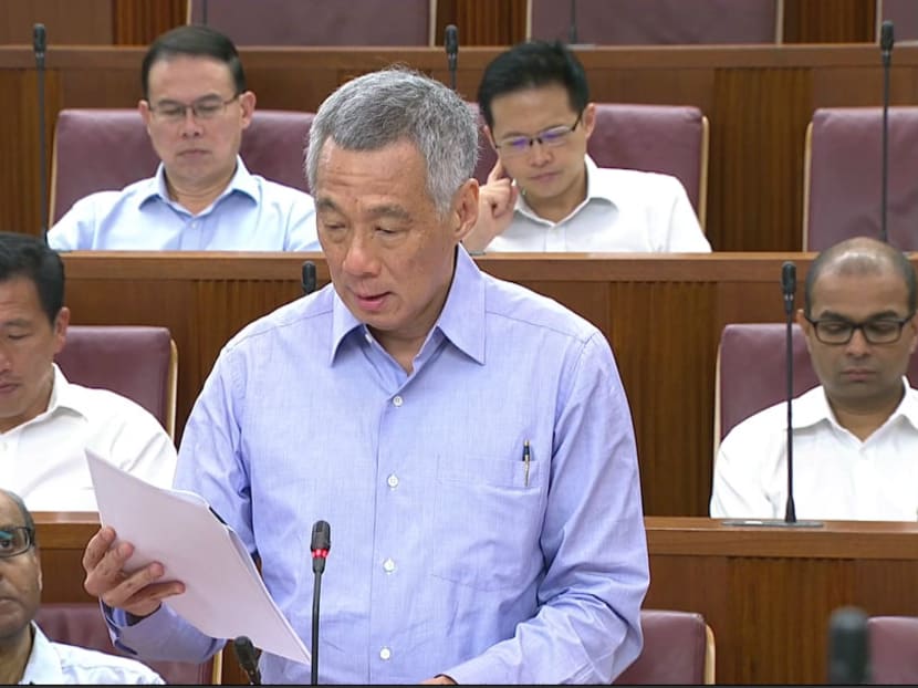 Screengrab of Prime Minister Lee Hsien Loong delivering his speech in Parliament on July 3, 2017.