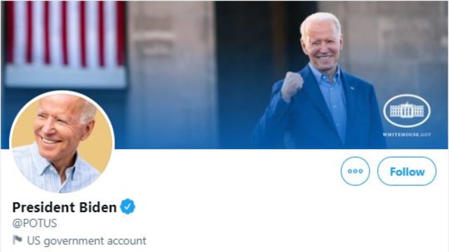 【拜登就职典礼】“美国总统”推特账号正式转交给拜登