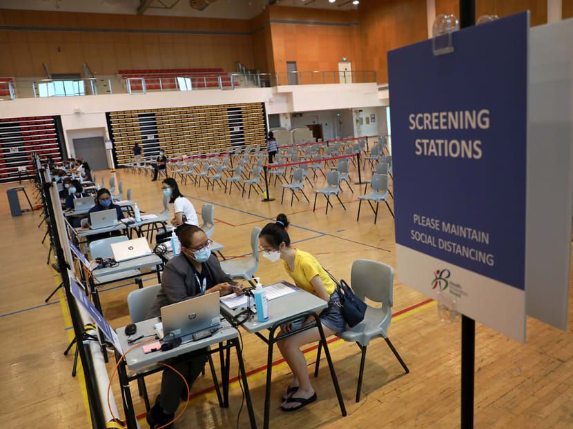 MOE vaccination centre for students at ITE College Central on June 7, 2021.