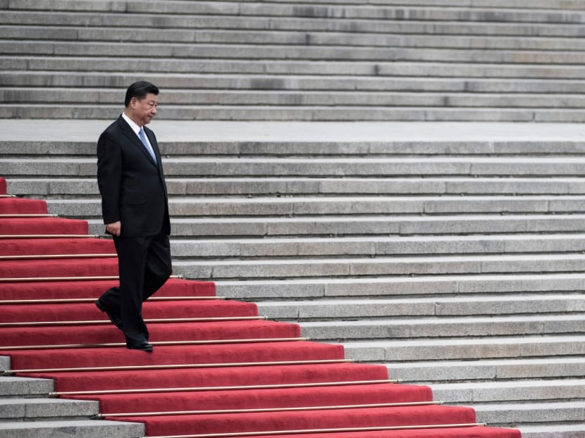 In this file photo taken on June 6, 2018, China's President Xi Jinping arrives for a welcome ceremony with Kyrgyzstan's President Sooronbai Jeenbekov at the Great Hall of the People in Beijing.
In this file photo taken on June 6, 2018, China's President Xi Jinping arrives for a welcome ceremony with Kyrgyzstan's President Sooronbai Jeenbekov at the Great Hall of the People in Beijing.