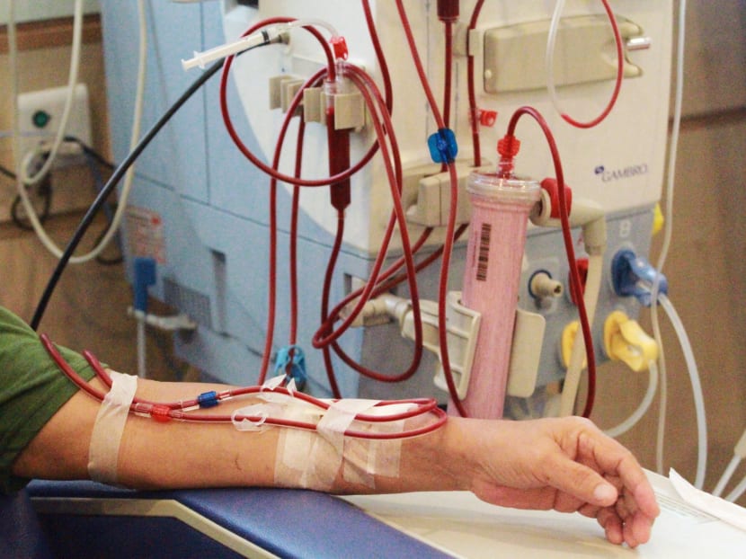 A diabetic patient undergoing dialysis treatment at NKF Kim Keat Dialysis Centre. The first step to preventing Type 2 diabetes is to live an active life. TODAY file photo