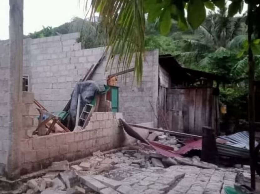 A damaged house after a 7.6-magnitude earthquake hit deep under the ocean off Indonesia and East Timor, in the Tanimbar islands in Maluku on Jan 10, 2023. 

