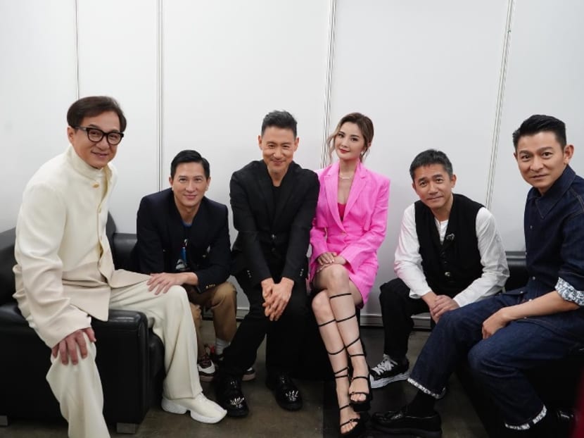Actress Charlene Choi’s viral photo with Jackie Chan, Tony Leung, Andy Lau, Jacky Cheung and Nick Cheung