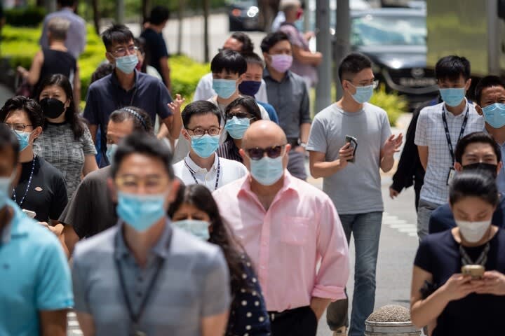 No group size limits from April 26; all workers can return to workplace, may remove mask in certain situations